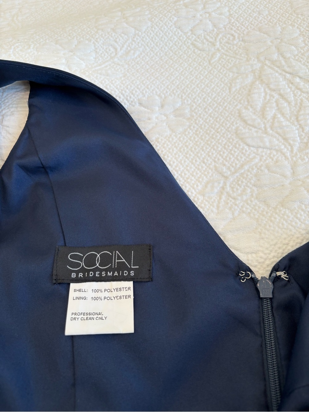 Social Bridesmaids Navy Satin Bridesmaid Dress Bodice